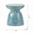Capiz Garden Stool Small Side Tabel, Blue Accent Round End Table