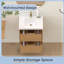 Meuble-lavabo simple mural 24 po avec comptoir en quartz blanc pur et lavabo en céramique
