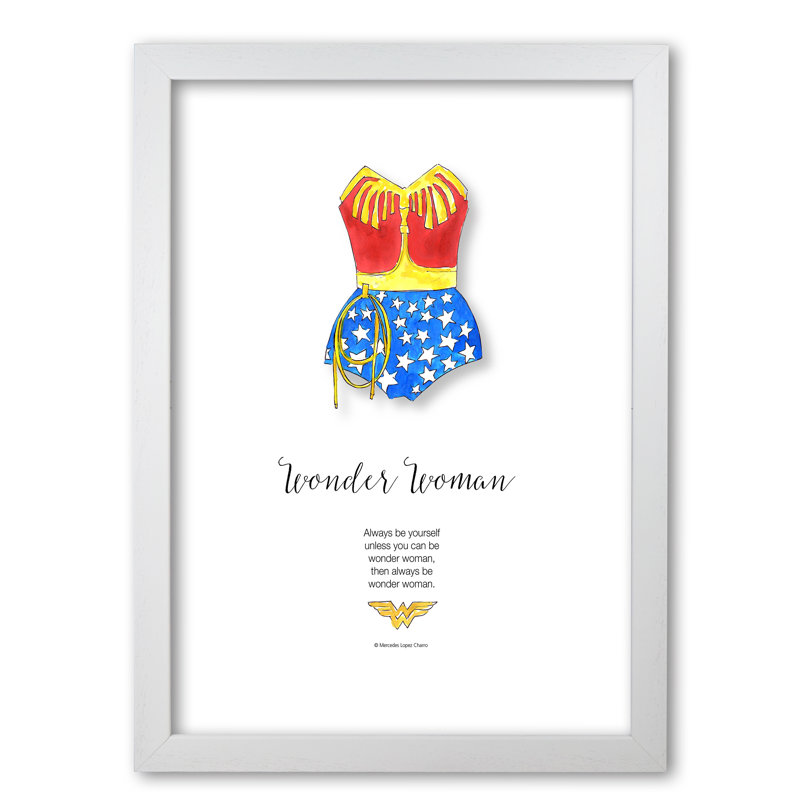 Wonder Woman - Print, 29.7 cm H x 21 cm W x 5 cm D, White Grain
