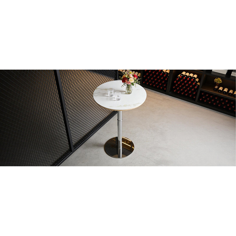 Table de bar Rock Slab Circular Table, Silver