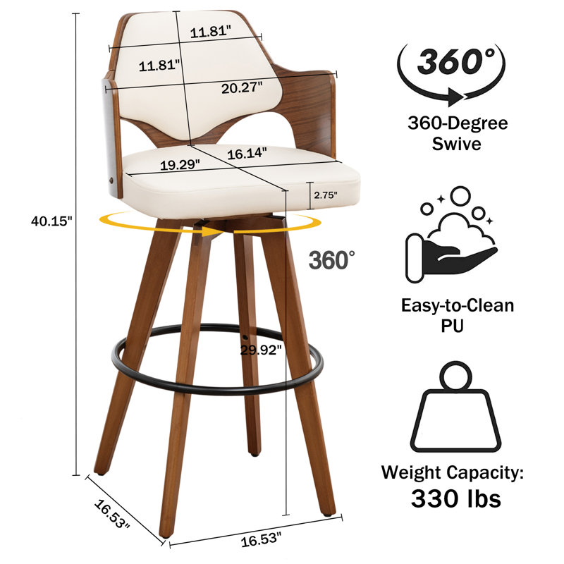 Bar Stools, Beige, Bar Stool (29.92" Seat Height)