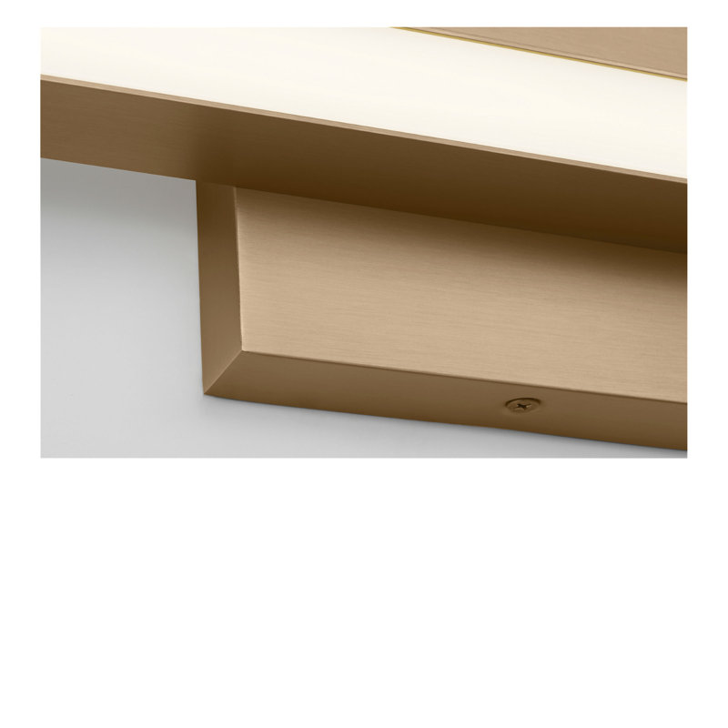 Coiffeuse Marque, Laiton satiné, H 4,5 po x l 24 po x P 2,25 po