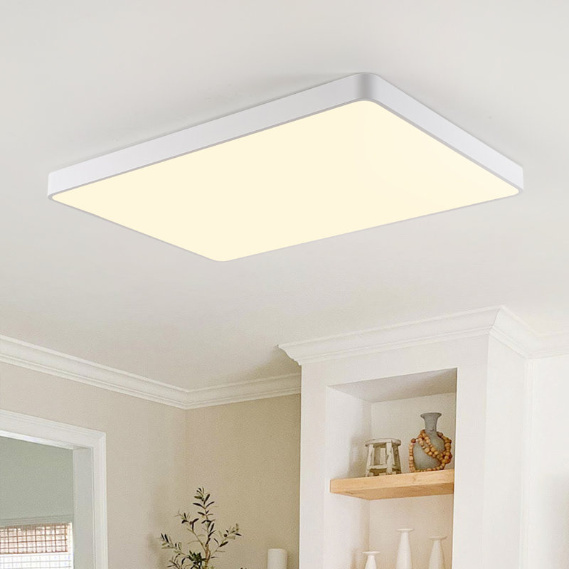 Kita 33.9" 1 - Light Rectangle Dimmable Led Flush Mount, White