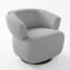Fauteuil d'appoint pivotant en tonneau, fauteuil club surdimensionné à 360 ° entièrement assemblé