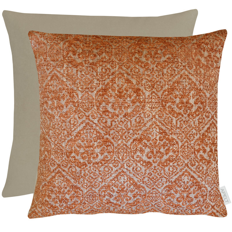 X-Mas Glam Square Throw, 46cm H x 46cm W, Orange, Pillow Cover Only - No Insert