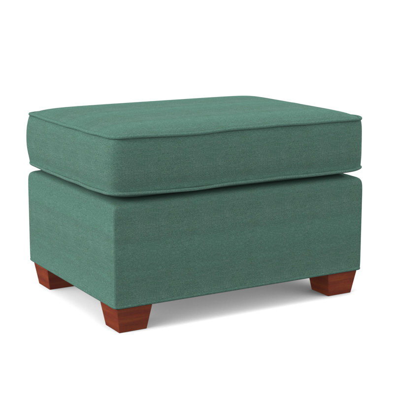 Finn 26" Wide Rectangle Standard Ottoman, BM Cherry, Antic Lagoon
