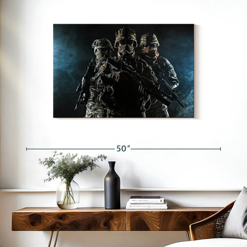 Military Paratroopers, 24" H x 36" W