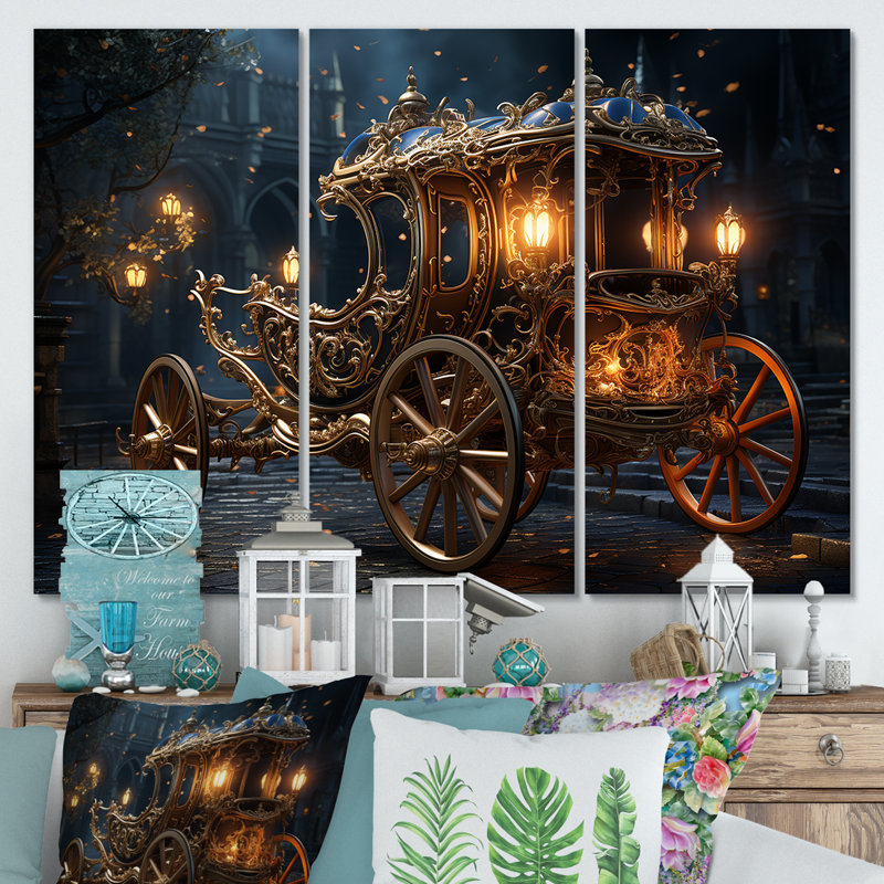 Art rétro rétro, «American American Cart I», H 28 po x l 36 po x P 1 po, Toile tendue