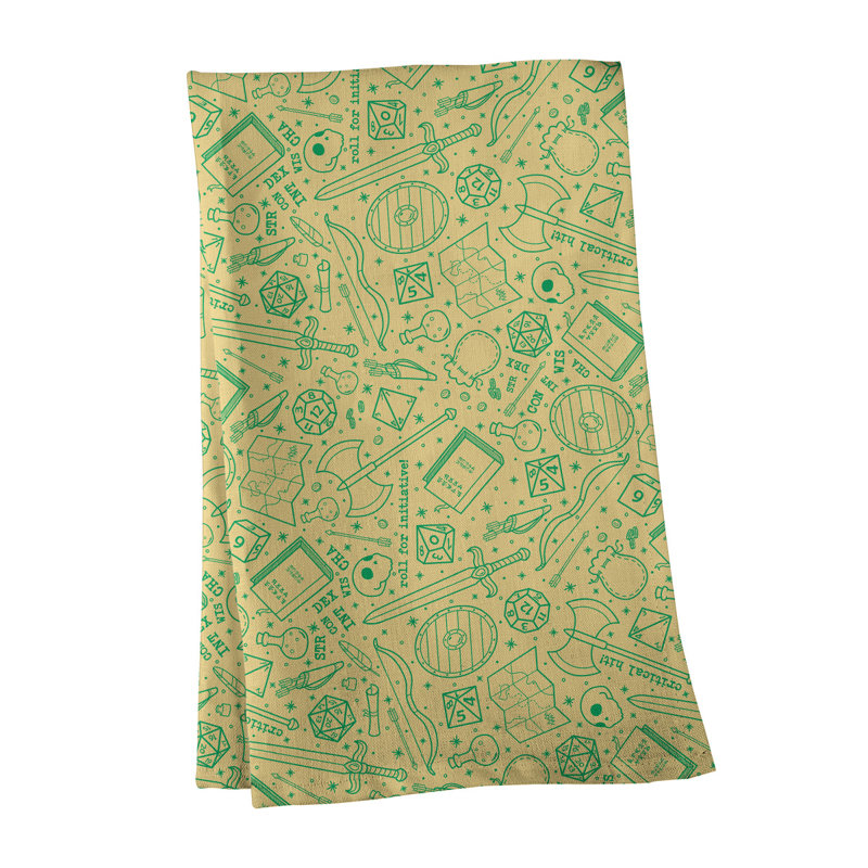Serviette à thé à motif rpg Mcguigan, Sergé de coton, Jaune / vert