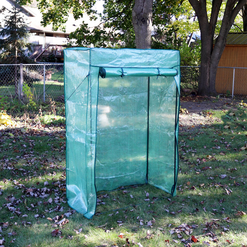 Deluxe Portable UV-Protected Green Plant Starter Greenhouse with Roll-Up Door