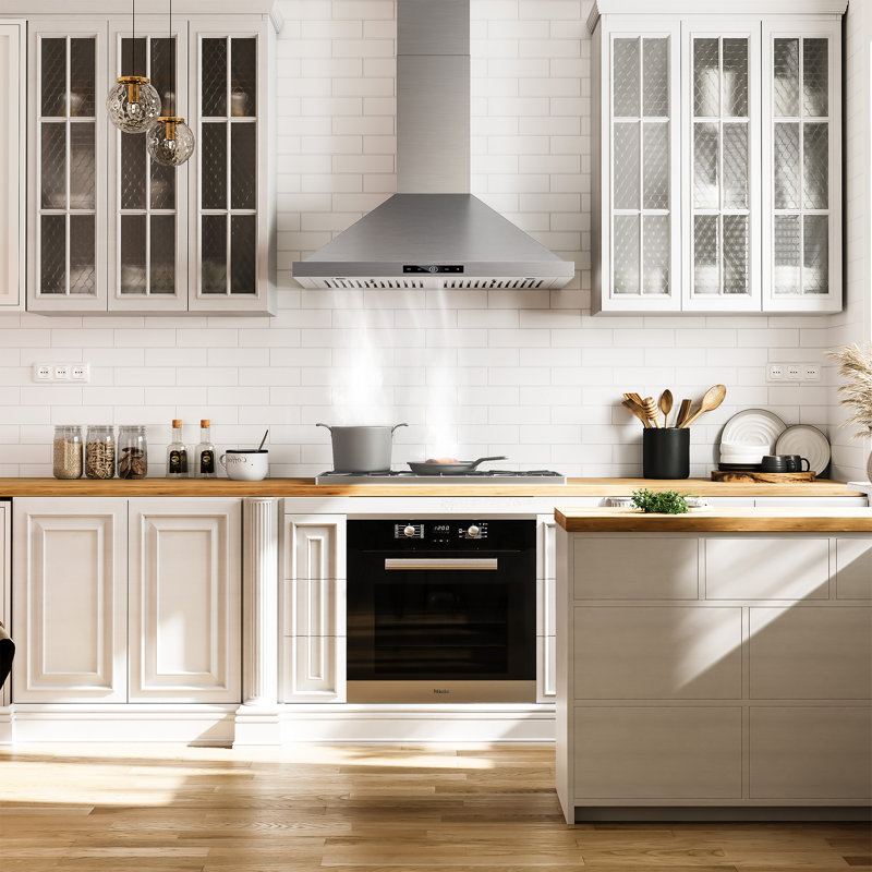 Hotte de cuisine murale en acier inoxydable convertible VIKio