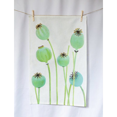 Cotton Floral Waffle Tea Towel