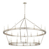 Sutton - 28 Light Chandelier - Champagne Silver Leaf