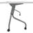 Rectangle 2 Person Flip Top Modular Training Table with Casters and Modesty Panel and Cable Management-56597175