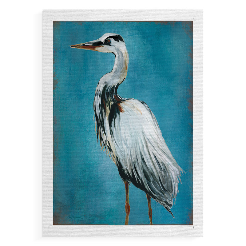 Grand héron bleu - impression sur toile seulement - non encadrée