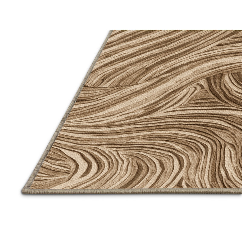  Tapis bord de mer lavable Sandy Ripple, Rond 8 pi