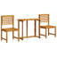 2 - Person Wood Patio Dining Set with Rectangular Table , Cushions Included