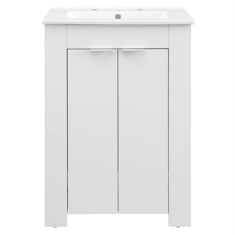 Maybelle 24" Bathroom Vanity by Modway, White, White
