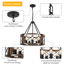 5 - Light 19.8" White Dimmable Drum Chandelier-1260295035