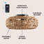 Archer 20.25" 4-Light Coastal Bohemian 6-Speed Metal/Seagrass Mobile-App/Remote-Controlled Lantern LED Ceiling Fan