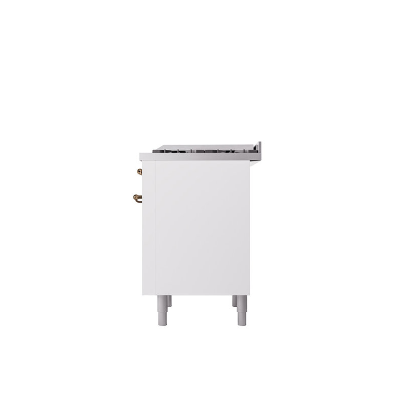 ILVE Nostalgie II 36 in Dual Fuel Range, Natural Gas, White/Bronze