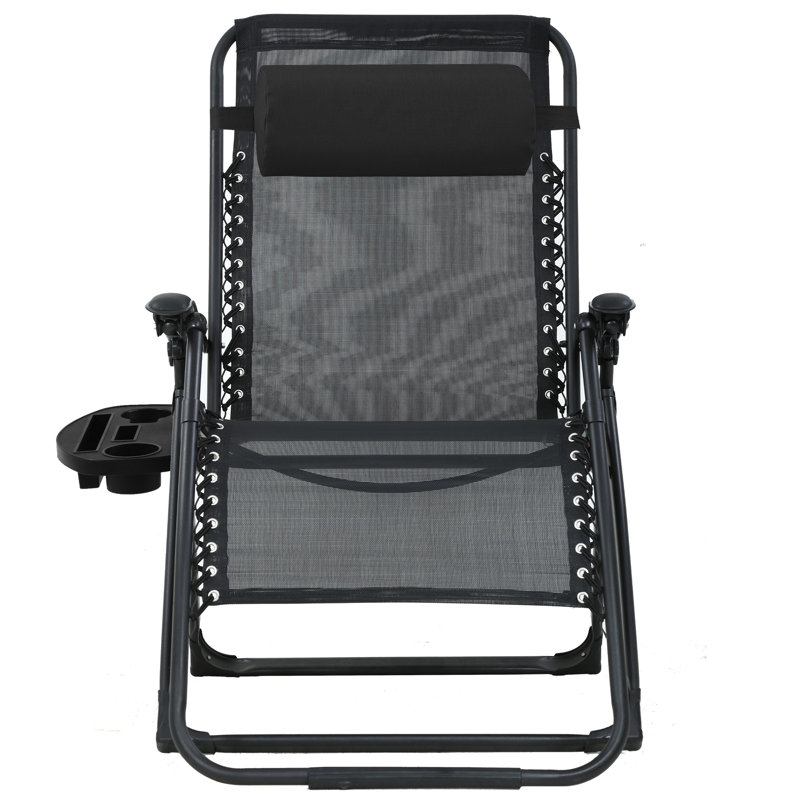 Wayman Folding Recliner Chair, Black