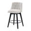 Chaises de comptoir pivotantes, tissu en lin moderne avec dossier capitonné, tabourets de bar élégants, ensemble de 2 pour bar, îlot de cuisine, salle à manger, blanc