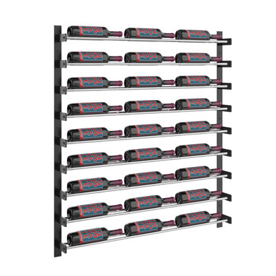 Abbie-Marie 27-Bottle Wall Mounted Industrial Wine Rack in Chrome & Matte Black – 45" H