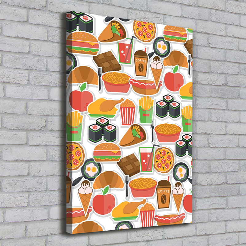 Eating Fast Food - Wrapped Canvas Print