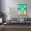Toile épique Graffiti «Beachscape Inspiration Viii Green» par Michael Mullan, art mural 40 po x 54 po