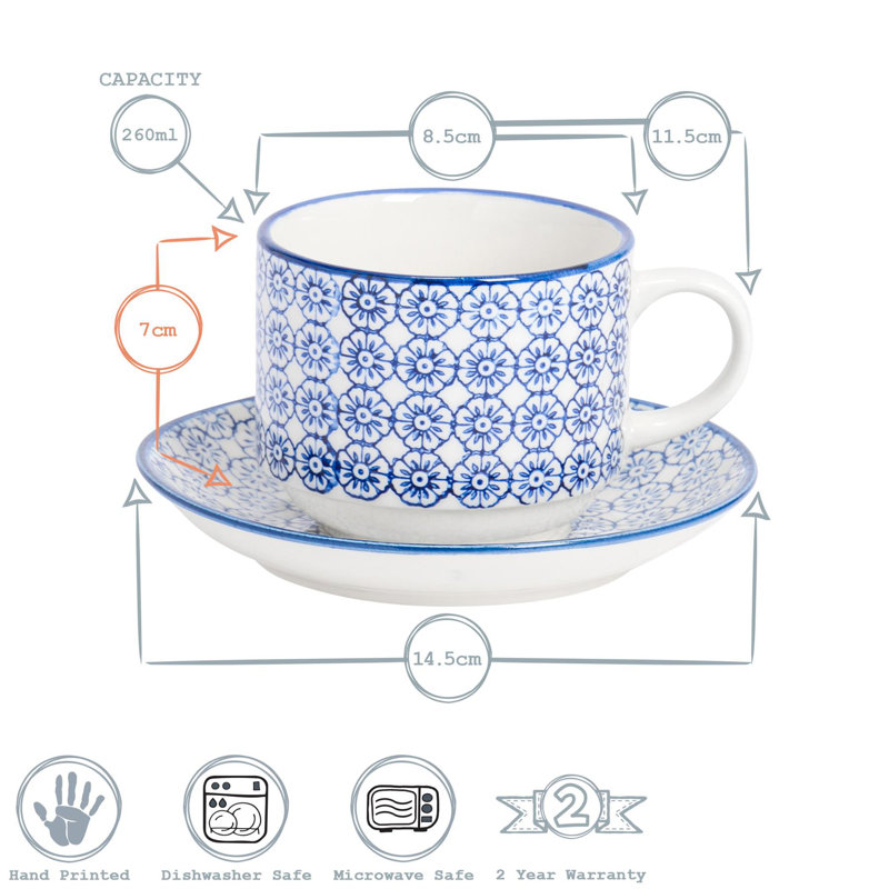 Porcelain Teacup and Saucer