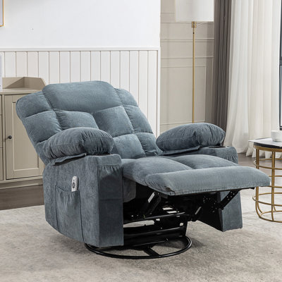 Massage Rocker Recliner Chair Rocking Chairs For Adults Oversized With 2 Cup Holders, USB Charge Port Soft Features A Manual Massage And Heat by Latitude Run