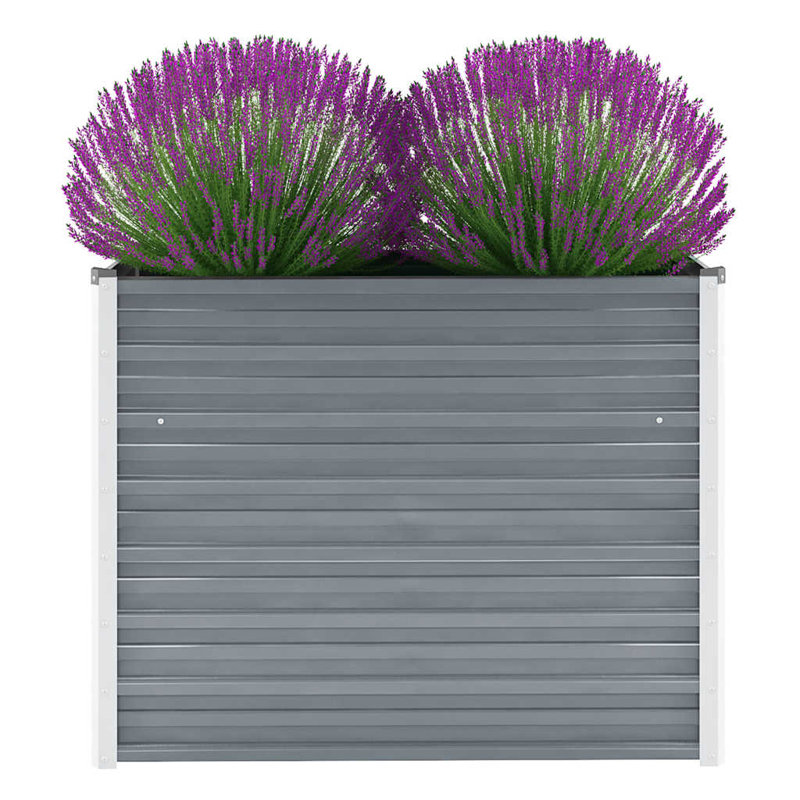 Raised Bed Grey Galvanized Steel 39.4" x 15.7" x 30.3" Durable Outdoor Garden