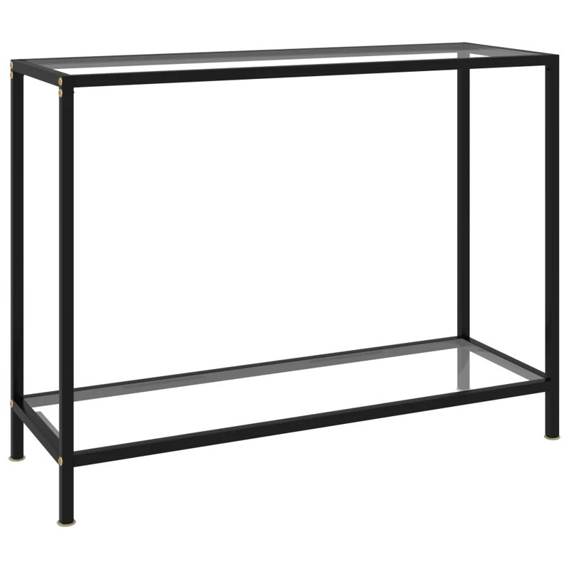 Caspar Glass Top Console Table, 75 H x 100 W x 35 D cm, Clear