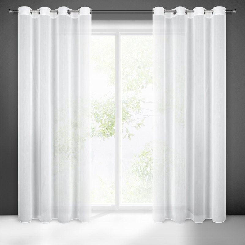 Kassee Sheer Curtain Single Panel, 260cm H x 140cm W
