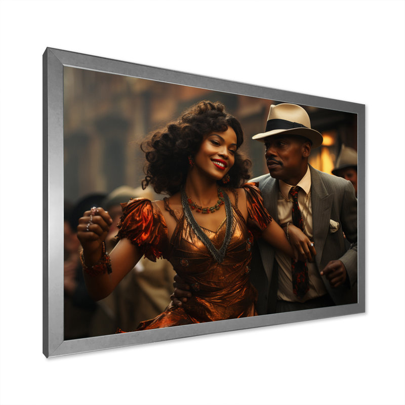 Jazz Harlem Renaissance III sur toile, H 16 po x l 32 po x P 1 po, Cadre photo argenté