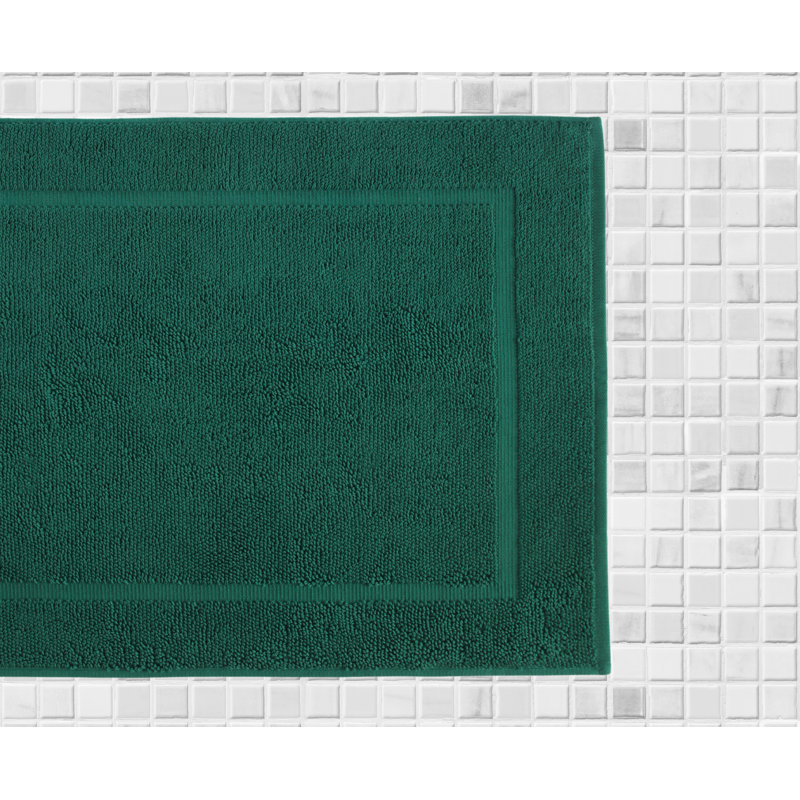 Lerins Solid Color Bath Mat Floor Towel, Emerald
