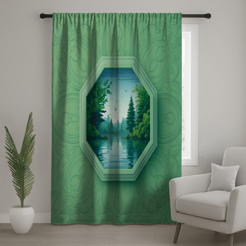 Rideaux octogonaux octogonaux, 1 pièce, 50 po x 80 po - 1 panneau, Transparent