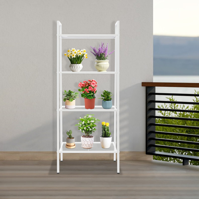 Tablette de rangement à 4 niveaux, Blanc