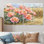 Pivoines de campagne le long du champ de maïs I - Pivoines - Art mural traditionnel pour le salon