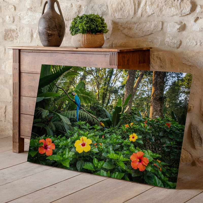 Reproduction d'art sur toile, "Une scène de forêt tropicale vibrante remplie de feuillage vert luxuriant", 9" H x 12" W