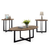 Willams 3 - Piece Solid Wood Top Living Room Table Set