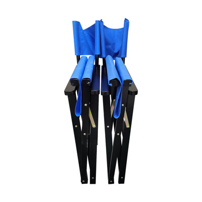 2Pcs Folding Chair - Blue Canvas Wooden Director Chair. And Robust. Strong Bearing Capacity. Easy To Clean Breathable. Foldable For Effortless Transport Storage. Suitable Everyone. 23 In. Depth, 20