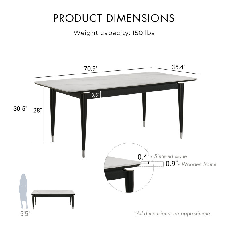 Winchendon 71" Sintered Stone Dining Table