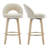 Modern 26" Counter Height Swivel Bar Stool with Faux Leather Upholstered Seat, Rubberwood Legs and Metal Footrest-1025754123