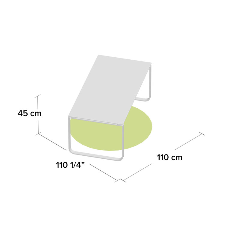 Crewe Sled Coffee Table, Silver