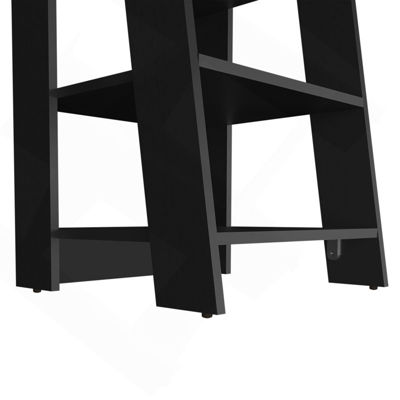 Freestanding Bathroom Shelf With Open Storage, Black