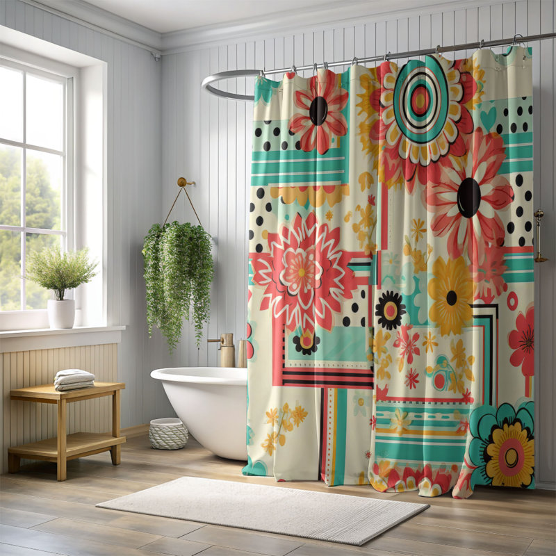 Rideau de douche Nostalgic Bloom - Premium, H 74 po x l 71 po