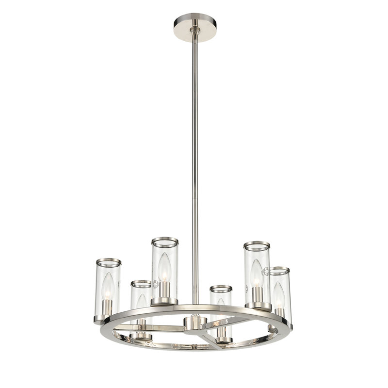 Revolve 6 - Light Chandelier, Polished Nickel