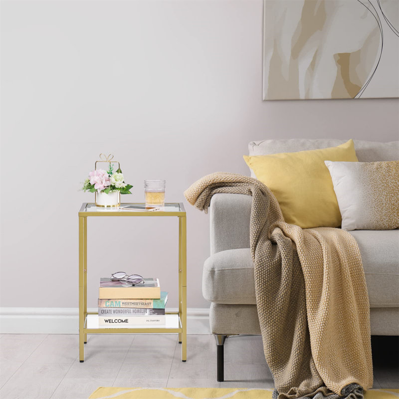 Beayer Glass Top End Table